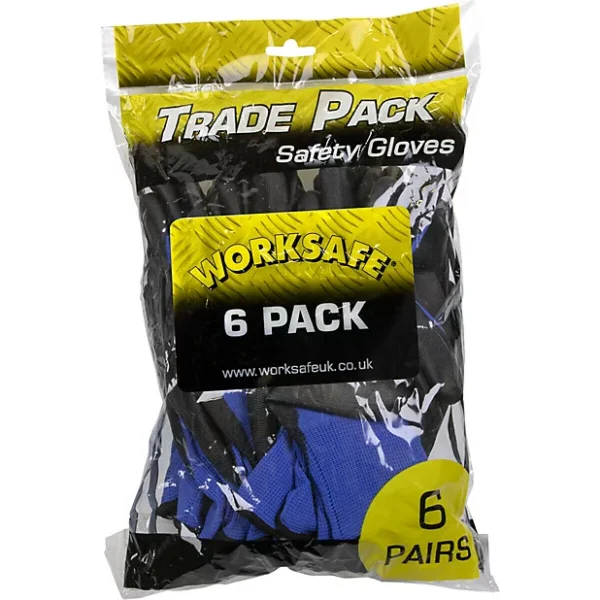 6 PAIRS Lightweight Precision Grip Work Gloves - Large - Elasticated Wrist - Image 2