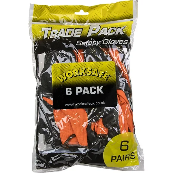 6 PAIRS Foam Latex Work Gloves - Superior Grip Latex Coating - XL - Wet & Dry - Image 2